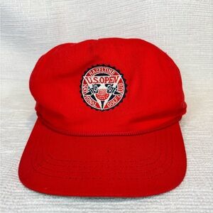 Vintage 1991 U.S. Open Red Golf Cap with Embroidered Logo Crest